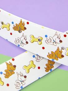 SCOOBY-DOO X SHEIN 1 Stück Damen Mode Hund & Knochen Motiv PU Leder Gürtel