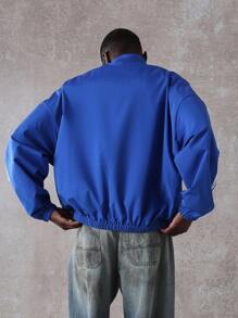 SUMWON Chaqueta deportiva con cierre completo, estilo retro, casual, deportivo, ropa de calle, primavera-otoño, clásico, cortavientos con raya lateral, para entrenamientos y ejercicio