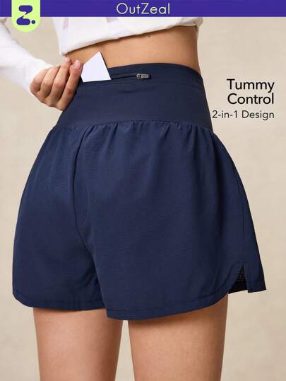 OutZeal Gym Shorts Women Sports Shorts Tennis Running Tummy Control Built-In Shorts With Pockets Active Bottoms