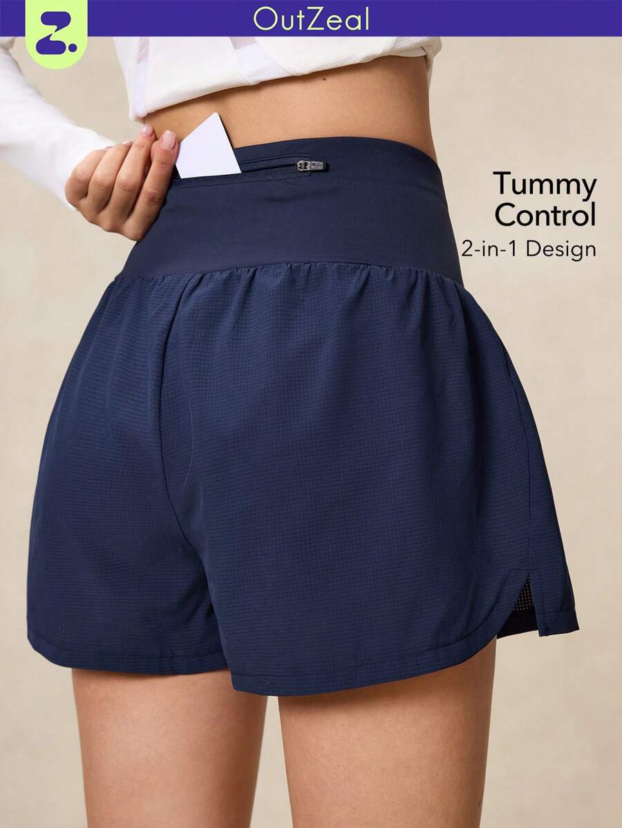 OutZeal Gym Shorts Women Sports Shorts Tennis Running Tummy Control Built-In Shorts With Pockets Active Bottoms