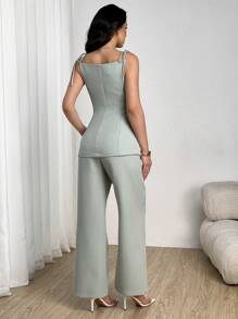 Modelyn Women Two Pieces Outfits For Daily Wear - Green - View 2