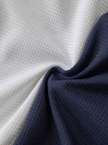 PrepCrw Baby Boys Collegiate Style Embroidered Polo Collar T-Shirt And Shorts Set School Tops Cute Tops For School Back To School Outfit Back To School Clothes Boys Back To School Clothes Teen First Day Of School Outfits Back To School Boys - Blue and White - View 5