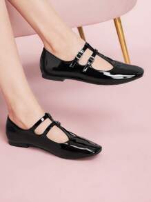 CUCCOO DOLLMOD Women Cute Flat Student/Dance Shoes - Black - View 3