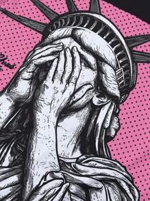 Manfinity EMRG Men's Colorblock Round Neck Long Sleeve Minimalist Graphic Print Casual T-Shirt, Fall - Multicolor - View 4