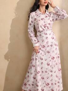 Graceveil 2pcs Digital Print Shirt & Mini Skirt Set - Pink - View 1