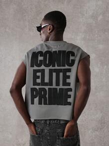 SUMWON Áo tank top không tay Elite Prime Performance dành cho tập luyện thể thao, kiểu dáng ôm sát, phong cách đường phố đô thị, thích hợp cho phòng tập gym với thiết kế độc đáo, kiểu dáng thể thao mùa hè. - Xám - Xem 3