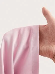 SHEIN EZwear 纯色裹身粉色半身裙，简约实用 - 粉色 - 查看 4