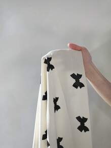 Dream Adore Conjunto de pijama de manga larga con cuello de solapa, lazo y franja de color contrastante en talla grande, ideal para vacaciones