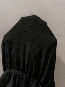 SHEIN VCAY 大码休闲镂空背带短裤女装夏季服装女短裙夏季女装 - 黑色 - 查看 6