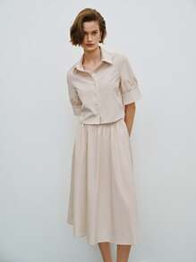 Lumivelle 女士日常两件套服装 - 杏色 - 查看 4