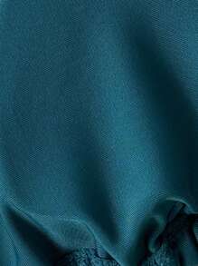 Swim Chiccia Springbreak 女式简约设计纯色肩带金属吊坠比基尼上衣 - 水鴨藍 - 查看 6