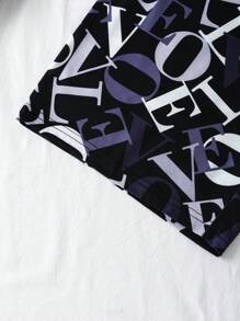 阻燃休闲简约卡通印花圆领短袖上衣和裤子家居服，青少年男孩夏季睡衣 - 彩色 - 查看 7