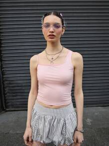 COUREZ Asymmetric Cami Top /Winter Tops Going Out Tops Casual /Y2K Sexy