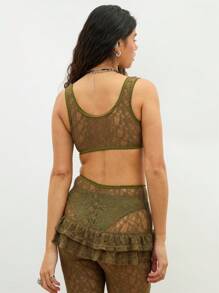 COUREZ Lace Scoop Neck Bralette /Winter Clothes For Women /Winter Tops Going Out Tops Casual /Y2K Sexy