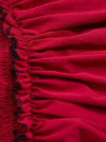 SHEIN Maternity Vacation Casual Color Block Strap Dress - White - View 6