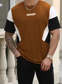 Manfinity Homme Men Plus Size Letter Print Round Neck Short Sleeve Casual Versatile T-Shirt - Multicolor - View 5