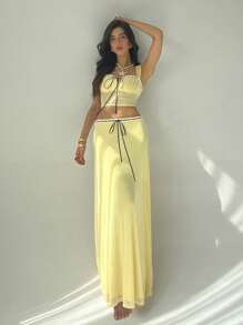 Aloruh Women Two Pieces Outfits For Daily Wear Summer Summer Outfits Summer Clothes Beach Outfits For Woman  Beach Vacation Vacation Outfits Woman Boho  Tropical Vacation Woman Clothe Mesh Butter Yellow  Fairycore Graduation Outfit  Graduation Dress Graduation Dresses For Women   White Graduation Dress