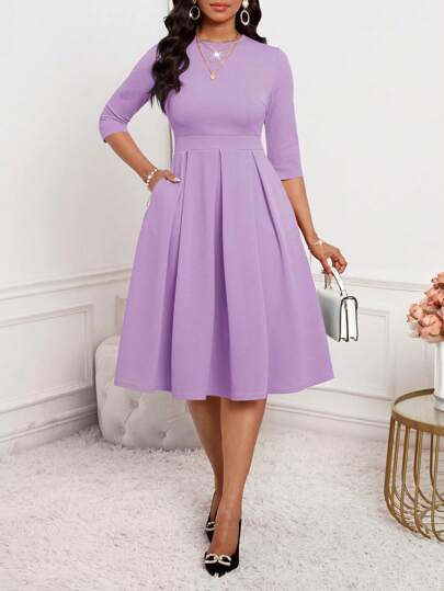 SHEIN Lady Spring, Summer, Autumn And Winter Elegant Office Party New Year Ladies Dresses,Sun Dresses For Women,Business Casual Woman