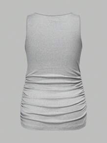 Modmama Set de 3 camisetas de tirantes de unicolor para maternidad, slimming, casuales y sencillas, perfectas para el verano - Blanco y Negro - Ver 12