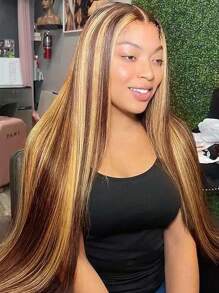 ALL READY WIG 长直发挑染全套假发 预漂白 预拔 预剪 蕾丝融化蕾丝 7x5 无胶闭合假发 100% 真人发质 9AM HAIR - S4/27 - 查看 3