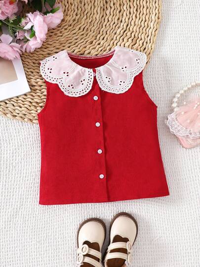 SHEIN 1pc Girl's Peter Pan Collar White Blouse, Summer Girl Clothes Summer Tops Girls Summer Clothes Shirts