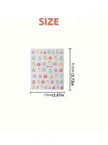 1 foglio di adesivi per unghie con mostri dalla bocca grande, occhi di mostro 3D in gelatina, adesivi per unghie con facce di cartoni animati