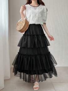 FRIFUL 女士夏季蛋糕裙 - 黑色 - 查看 2