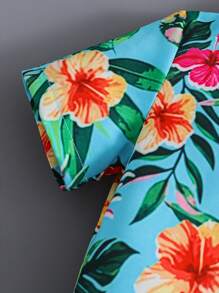 2pcs Toddler Infant Baby Boys Vacation Green Tropical Plant Pattern Short Sleeve ShirtElastic Waist Shorts Set, Kid Clothes. Toddler Clothes, Toddler Shirt, Toddler Short ,Baby Set, 6M-3T Toddler Boy Vacation Clothes Baby Boys Clothing Vacation Toddler Boys Vacation Outfits Toddler Boy Beach Clothes Baby Boy Hawaiian Shirt