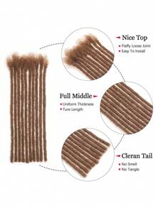 Boho Braids 4-12英寸 0.4厘米粗 10股 100% 真人发辫子接发 男女通用 钩针编织真人发无结辫子 - S5 - 查看 3