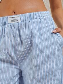 COSMINA Women's Striped Print Elastic Waist Casual Pants