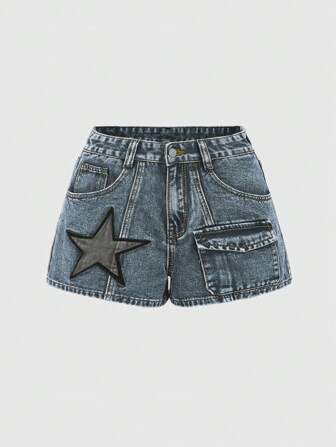 Grunge Punk Mini-jupe en jean grande taille, pour l'été