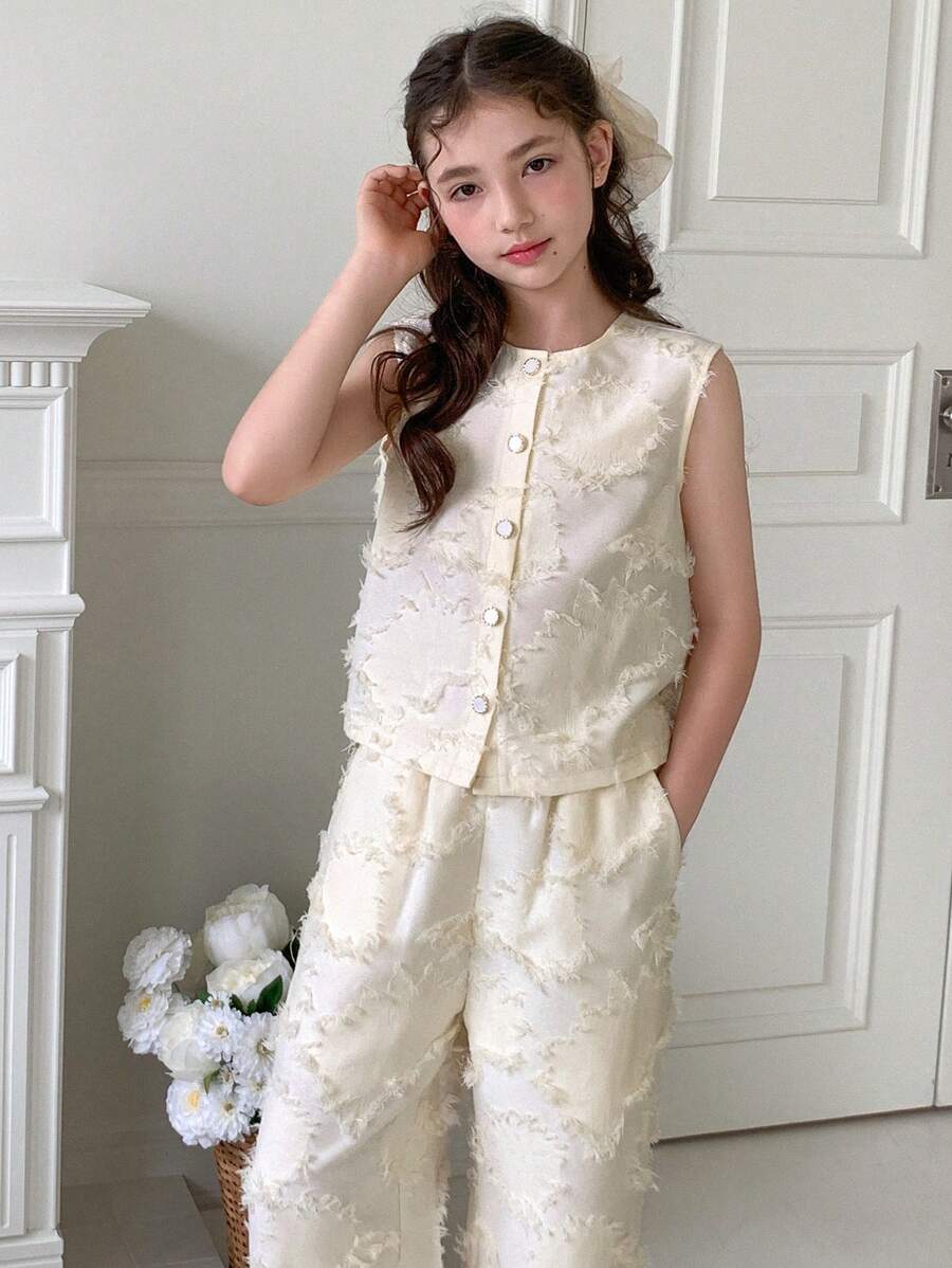 Hapijoa Tween-Mädchen 2-teiliges Herbst-Kleidungsset - Dünnes Oberteil und Hose