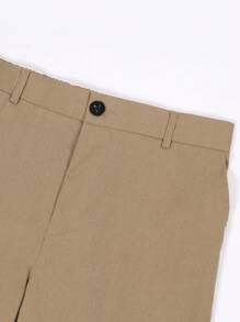 Manfinity Nomadique Pantalones rectos de lino casual Manfinity Nomadique para hombres, pantalones versátiles de moda, pantalones blancos para hombres
