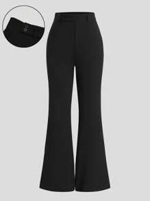 Sweetra Plus Size Fashionable Casual Skinny Flare Pants, Suitable For Commuting, Summer