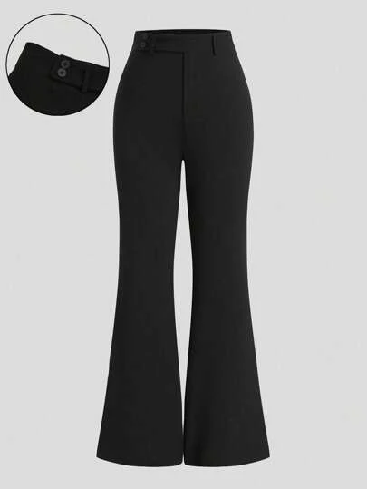 Lyrianda 大码时尚休闲紧身喇叭裤，适合通勤，夏季