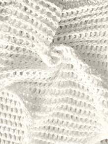 Soleia Women's Casual Vacation Floral 3D Decor Tie-Front Knit Cardigan, Suitable For Summer Holidays - White - View 6