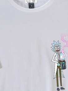 Rick and Morty X SHEIN Men's Casual Figure Graphic Round Neck Short Sleeve T-Shirt, Summer