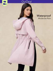 OutZeal Women Outdoor Rain Coat With Collapsible Waist For Hiking
