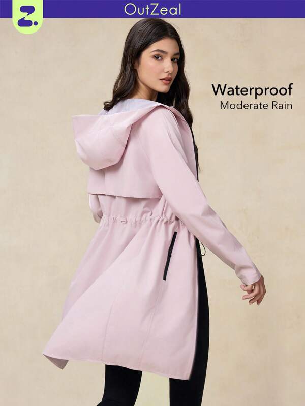 OutZeal Women Outdoor Rain Coat With Collapsible Waist For Hiking