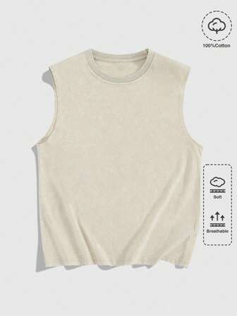 Street Life Chaleco sin mangas de unicolor casual de vacaciones para hombres