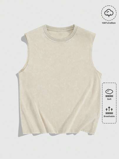 Street Life Chaleco sin mangas de unicolor casual de vacaciones para hombres