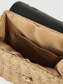 ROMWE Goth Women's Vintage Winged Skull Decor Handbag - Camel - View 6