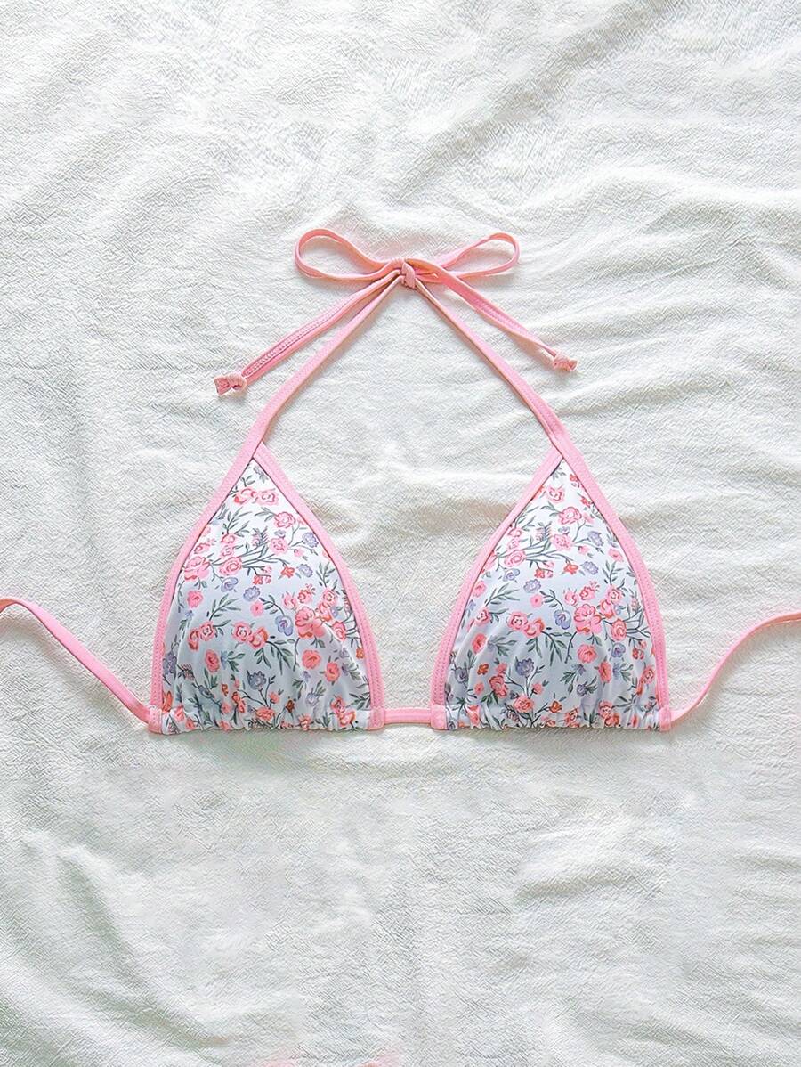 Swim Mod Bộ đồ bơi bikini cổ yếm họa tiết hoa xinh xắn dành cho nữ khi đi biển/nghỉ dưỡng vào mùa hè - Nhiều màu - Xem 1