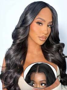 ALL READY WIG 预漂白预拔预剪蕾丝融化蕾丝 5x5 无胶蕾丝闭合假发 100% 真人头发波浪卷 9AM 头发 - SNatural - 查看 2