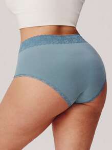 LUVLETTE Plus 2-Pack Airy High-Rise Cotton Basics Girly Women's Underwear Briefs Panty Set - Multicolor - View 6