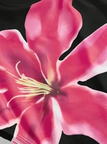 Swim Oasis 1 bộ đồ bơi liền thân in hoa dây mảnh cho nữ kèm xà rông - màu đen - Xem 4