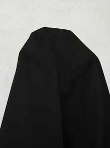 SHEIN 孕妇纯色蝙蝠袖单排扣休闲衬衫 - 黑色 - 查看 7