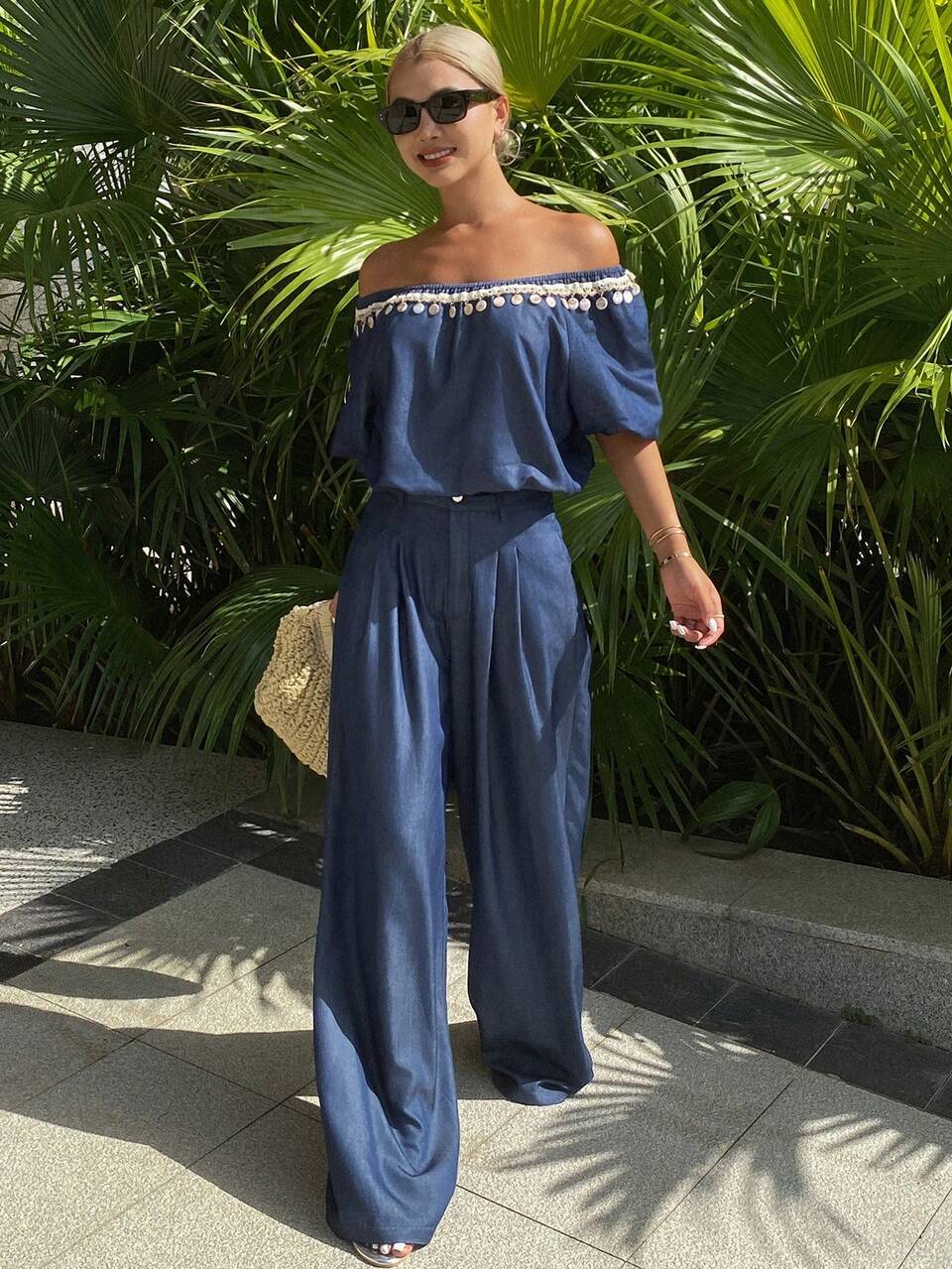 Women Two Pieces Outfits For Daily Wear Off Shoulder Top Lounge Sets For Women Short Sets For Women