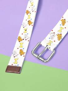 SCOOBY-DOO X SHEIN 1 Stück Damen Mode Hund & Knochen Motiv PU Leder Gürtel
