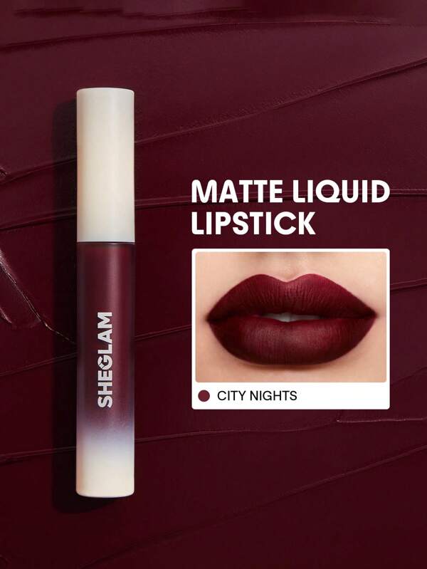 SHEGLAM Ruj Lichid Matte Allure-NopțI De Oraș Ruj De Lungă Durată Cu Pigment îNalt Ulei De Floarea-Soarelui HrăNitor Reduce Liniile Fine ÎNgrijirea Buzelor Machiaj Pentru Buze Petrecere De CrăCiun Ruj Lichid Absolvire Zi De NașTere Vacanță Vară Toamnă Y2K Elegant Modă Femei Machiaj Cosmetice Petrecere Plajă CăLăTorie Camping ÎN Aer Liber ȘCoală Campus Excursie Festivaluri Decor Cadou Cadou Trandafir Fată Cosplay Cel Mai Bun Culoare Farmec Atmosferă